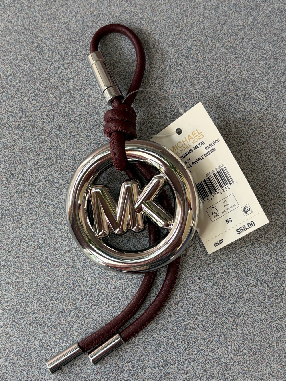 Michael Kors Silver Circle Bubble Leather Charm